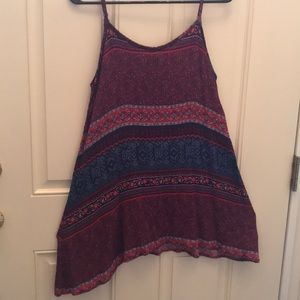 spaghetti-strap top with angled hemline